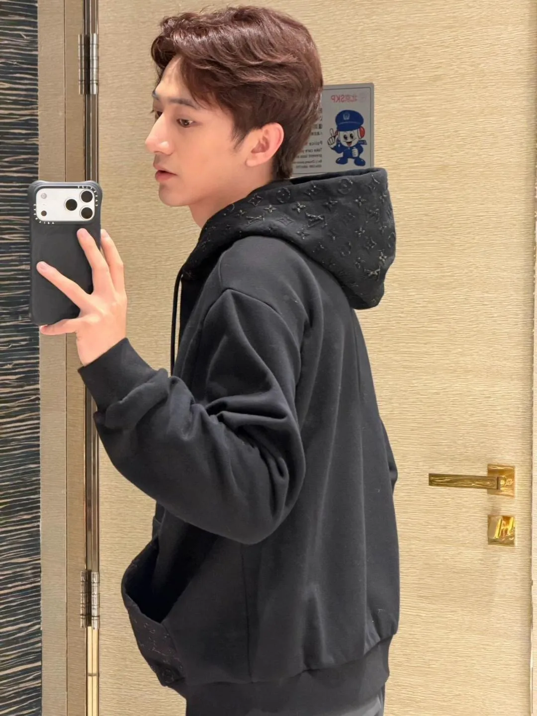 Louis Vuitton/Louis Vuitton presbyopic embossed hooded sweatshirt